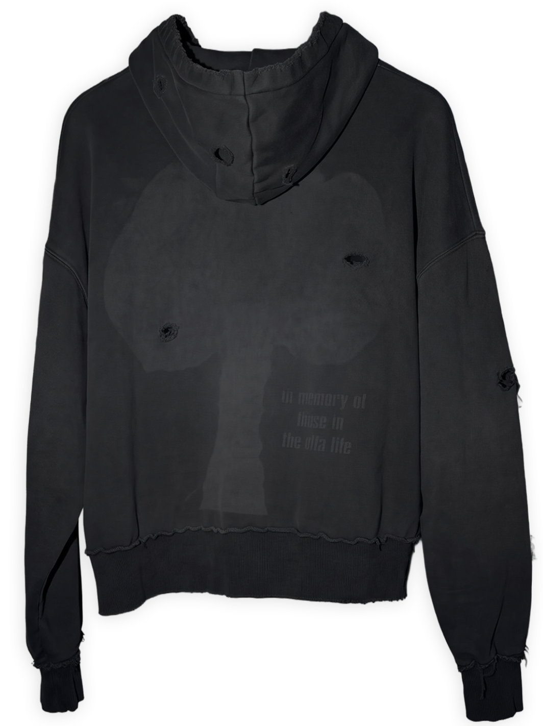 Acid Rain Distressed Zip Hoodie